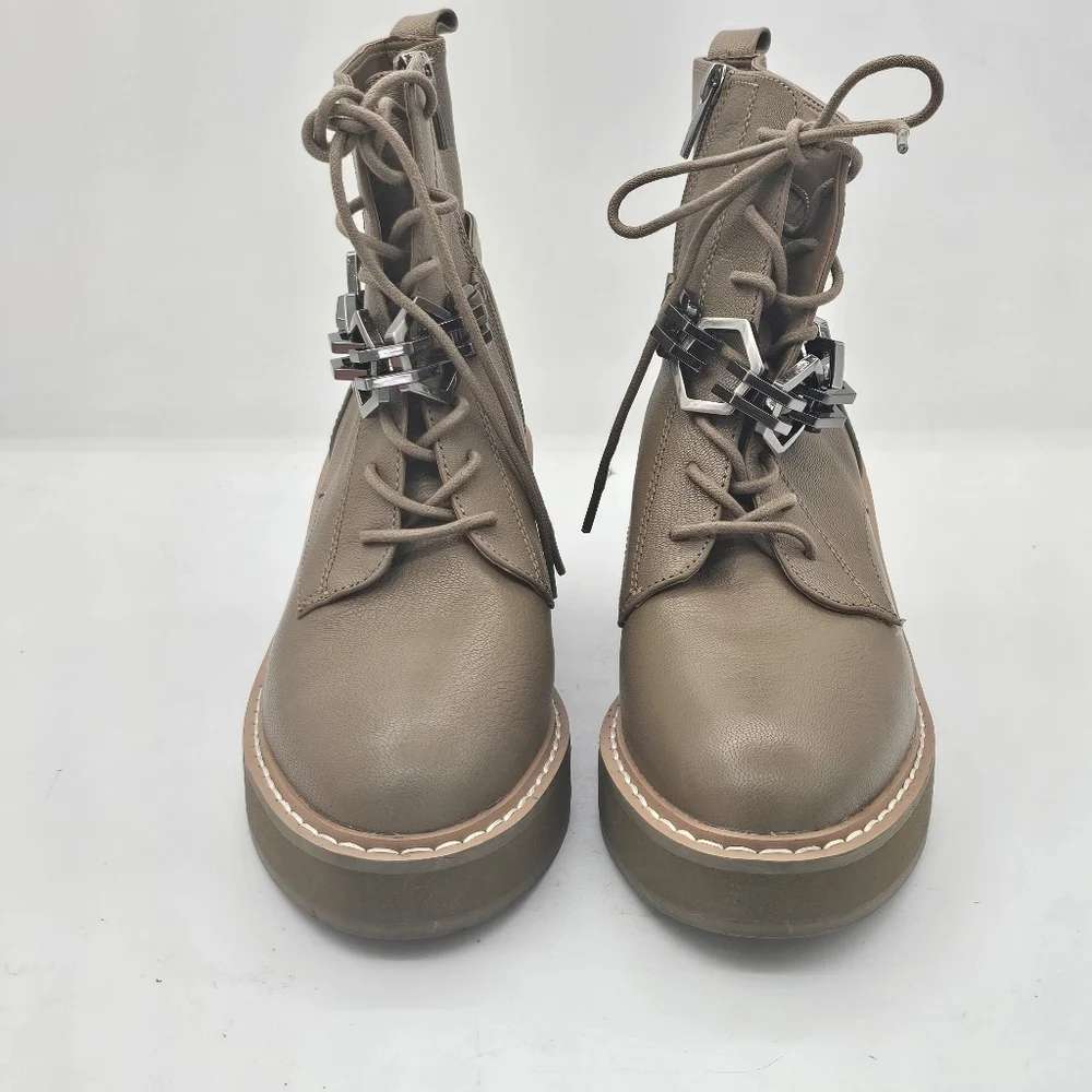 Vince Camuto Keltana Leather Combat Boots Brown Size 9 - Picture 4 of 11